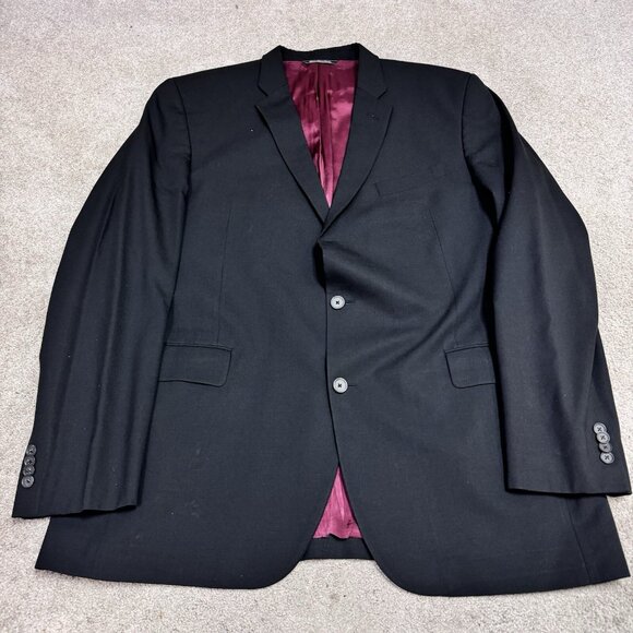 Jack Victor Studio Blazer Sport Coat Black Men's Size 46 Long - Picture 1 of 15